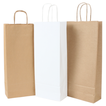 Sac papier kraft poignées torsadées