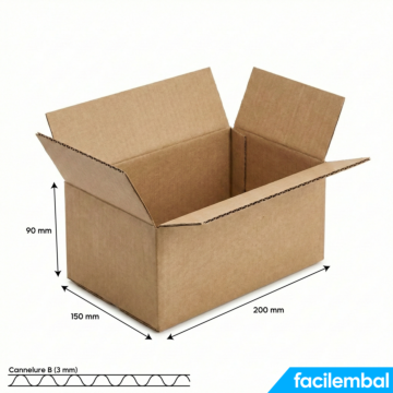 Carton Simple Cannelure 200x150x90mm