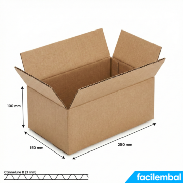 Carton Simple Cannelure 250x150x100mm