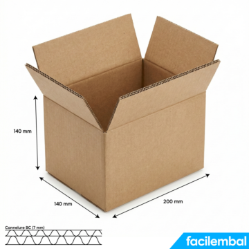 carton double cannelure 200x140x140 mm