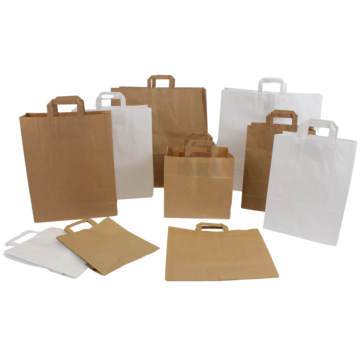 Sac papier kraft brun poignées plates 