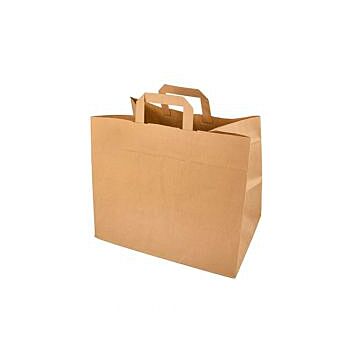 Sac papier kraft brun poignées plates 