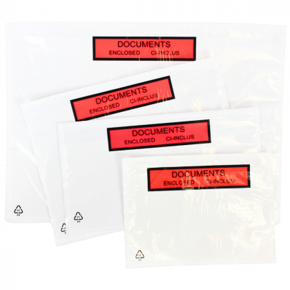 Pochette adhésive porte document "DOCUMENT CI-INCLUS"