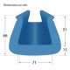 Profilé mousse PE U80 bleu 200 cm par 40