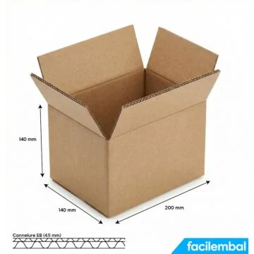 carton double cannelure 200x140x140 mm