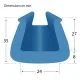 Profilé mousse PE U25 bleu 200 cm par 160
