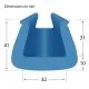 Profilé mousse PE U35 bleu 200 cm par 480