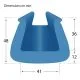 Profilé mousse PE U45 bleu 200 cm par 360