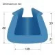 Profilé mousse PE U120 bleu 200 cm par 6
