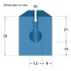 Profilé mousse PE U6-12 bleu 200 cm